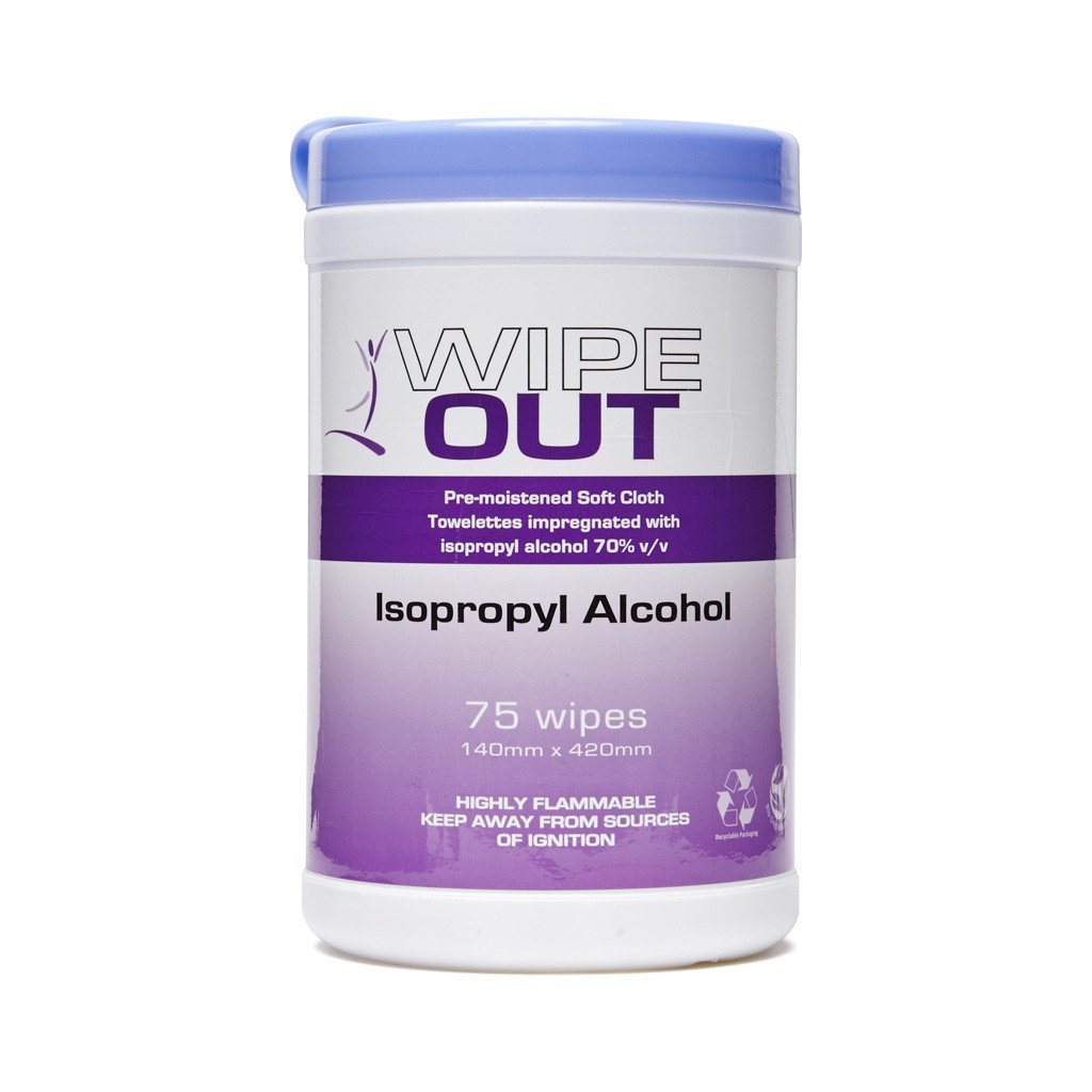 Wipe Out Alcohol Wipes Iso Propyl 75 Wipes 140 x 420mm Australian