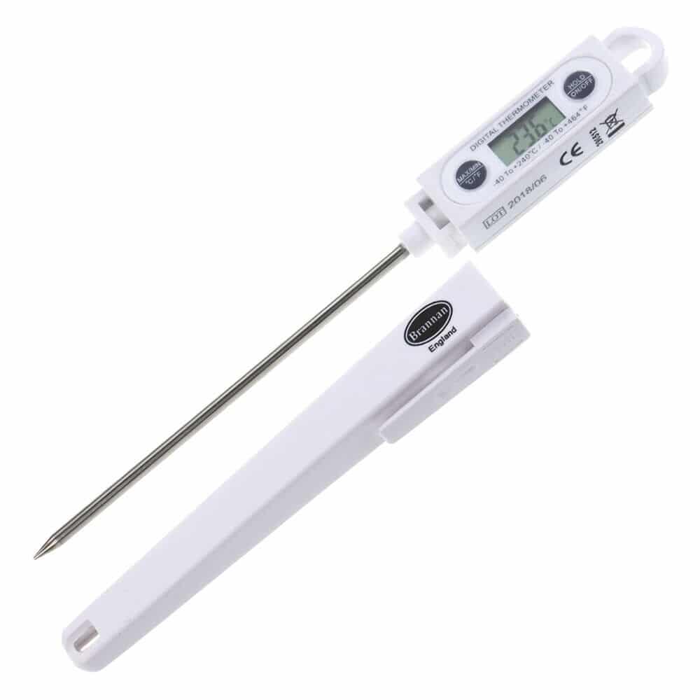 Digital Thermometer With 120mm Stainless Steel Probe Temp Range 40 