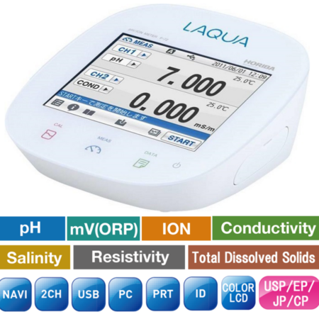 pH Meter Kit with Conductivity, ORP, ION, TDS, Salinity and Temp – LAQUA F-74A-S
