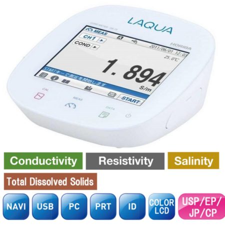 Conductivity Meter with Salinity, TDS and Temp – LAQUA DS-72A-S
