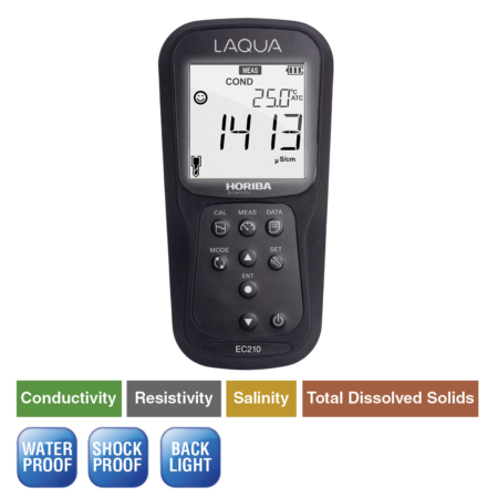 Conductivity Meter Kit with Salinity, TDS, and Temp – LAQUA EC210-K