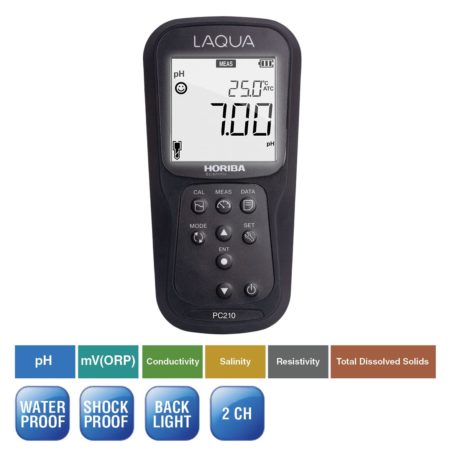 pH Meter Kit with Conductivity, ORP, ION, TDS, Salinity and Temp – LAQUA PC210-K