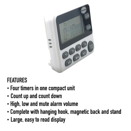 408046 - Digital Timer, Four-way, Countup/Countdown, Clock - Image 5
