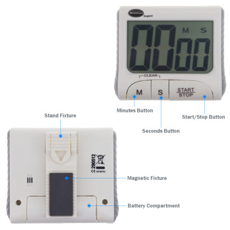 408006 - Digital Timer, Large Display, Countdown, Alarm - Image 3