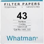 Filter Paper Grade 43 - 90mm Diameter 1443-090