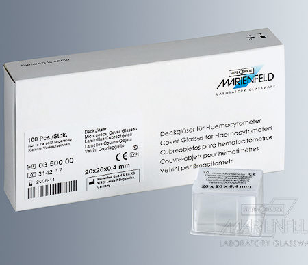 Cover Glasses 0.4mm for Counting Chambers and Haemacytometers