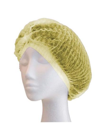 Polypropylene Crimped Beret - 21" - Yellow (Carton of 1000)