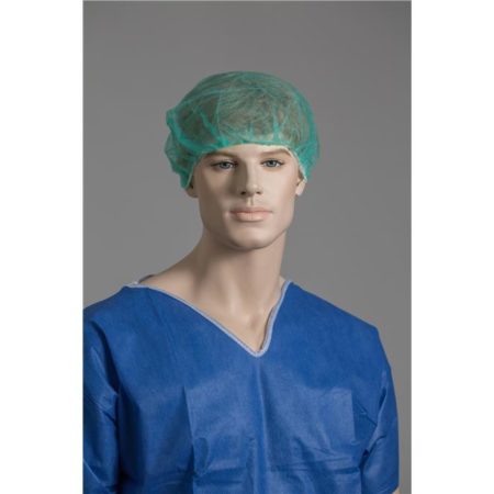 Polypropylene Bouffant Cap 24" - Green (Carton of 1000)