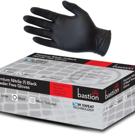 Premium Nitrile - Black Powder Free Gloves - Micro Textured - SMALL