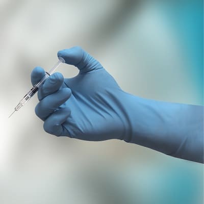 Nitrile Blue - Long Cuff Powder Free Gloves - Micro Textured