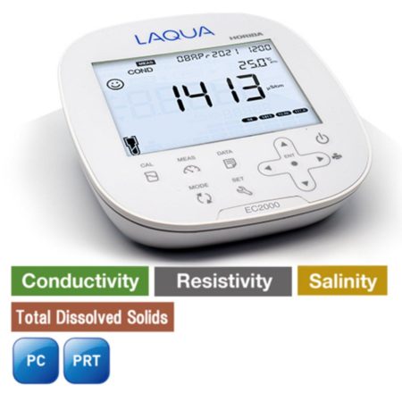 Conductivity Meter with Salinity, TDS, and Temp – LAQUA EC2000-S