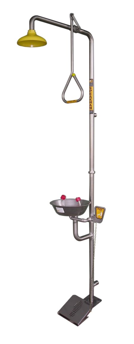 Combination Safety Shower Hand & Foot Operated Eye Wash