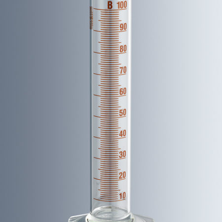 Measuring Cylinder 10ml Capacity with 0.2ml graduations and ± 0.20ml Tolerance - Class B (Amber Graduations)