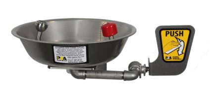 Wall Mounted Eye Wash, Hand Operated,  Stainless Steel Bowl & Bracket