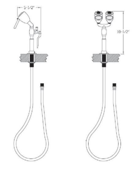 Combination Bench Mounted Aerated Eye Wash and Hand Held Drench Hose - Image 2
