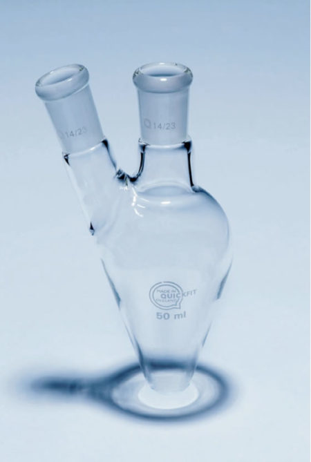 Pear Shape, Two Neck Flask - Nom Capacity 50ml (FP50/1/1A)