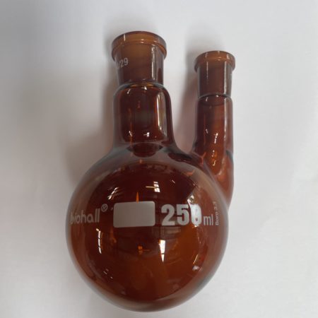 Jointed Flask Round Bottom 250ml 2 Neck (24/29 centre-19/26 side) Amber Glass - 11335