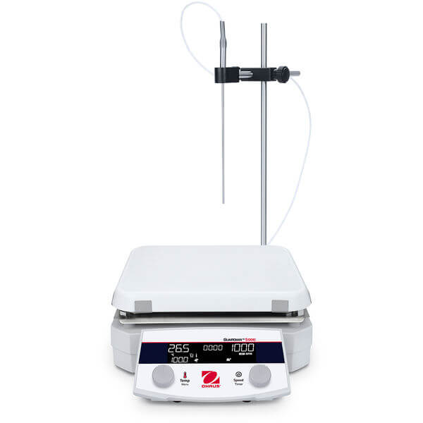 Hotplate with stirring kit including temperature probe and holder