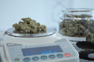 A&D balance weighing medicinal cannabis