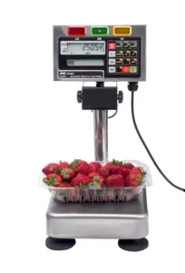 A&D scale weighing strawberries