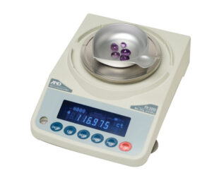 A&D FZ balance weighing precious metals and gemstones
