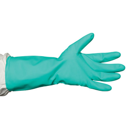 Nitrile 330 Gloves Solvent Resistant Flocklined - Green