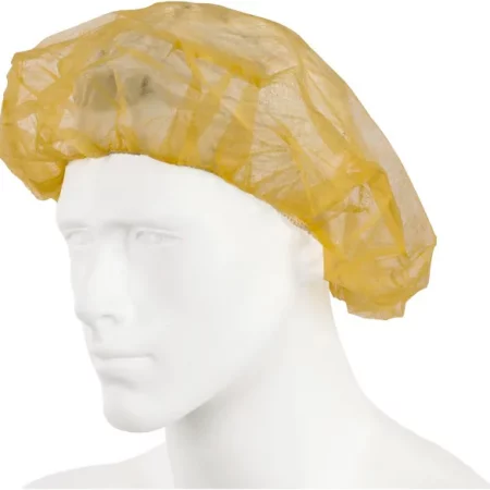 Polypropylene Bouffant Cap 21" - Yellow (Carton of 1000)