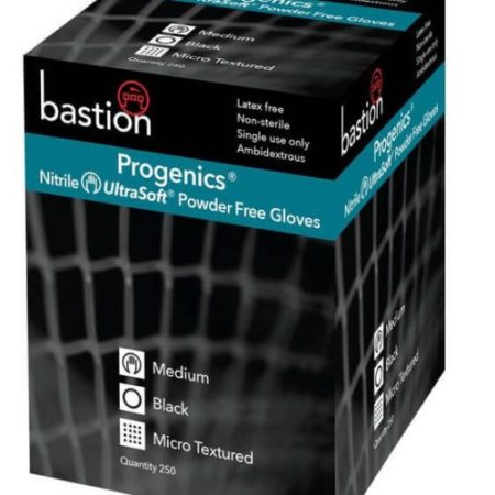 MEDIUM - Nitrile Ultrasoft Gloves Black Powder free Progenics (Carton of 2000)