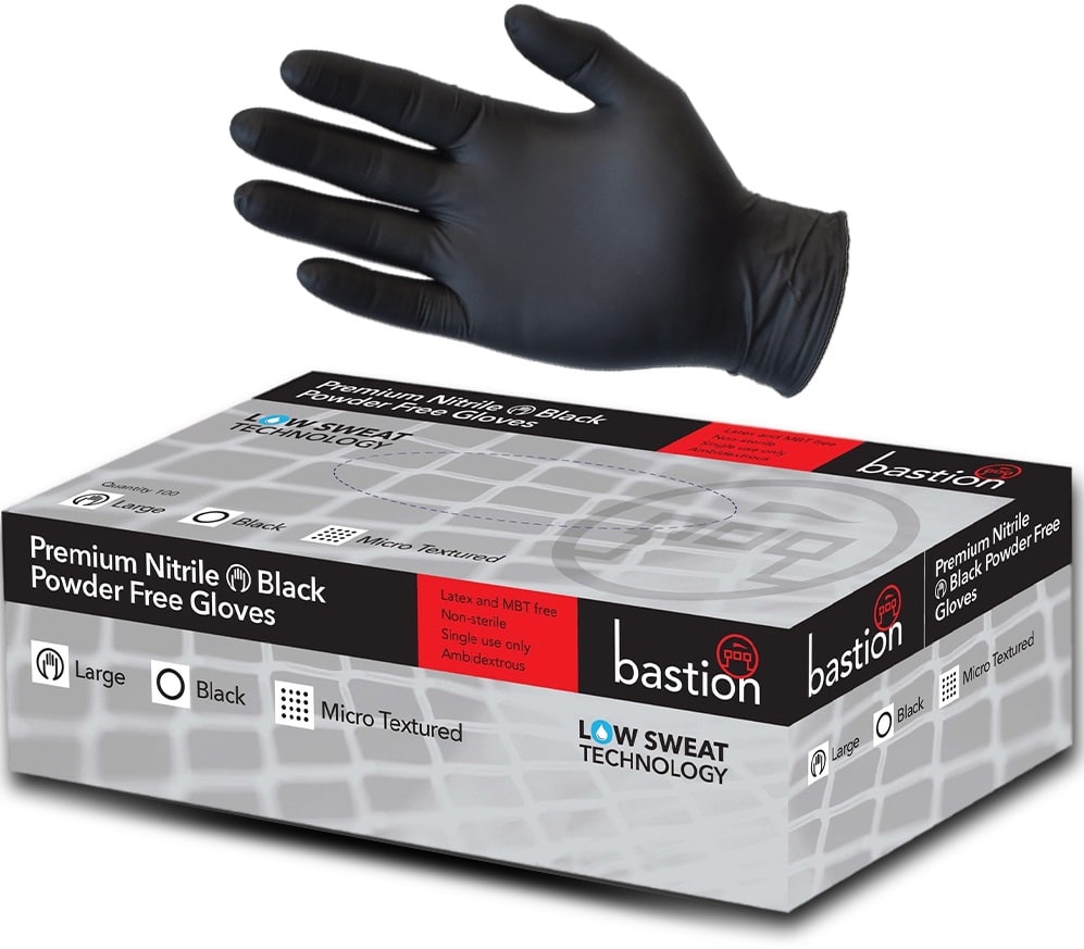 Premium Nitrile - Black Powder Free Gloves - Micro Textured - XX LARGE