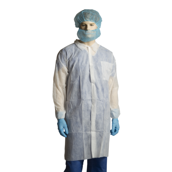 Polypropylene Lab Coat No Pocket White LARGE (Carton of 100)