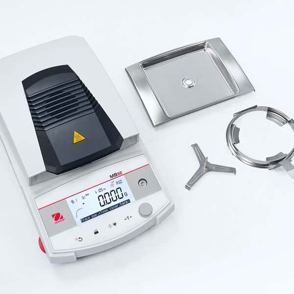 above image of disassembled moisture analyzer