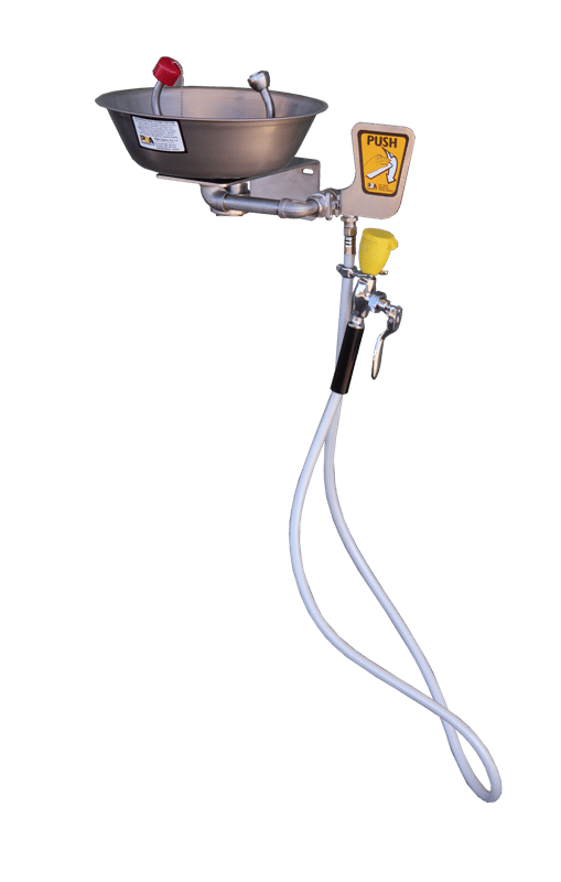 Eye Wash Aerated with SE920 Drench Hose, Hand Activated - Wall Mounted