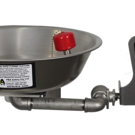 Wall Mounted Eye Wash, Hand Operated,  Stainless Steel Bowl & Bracket