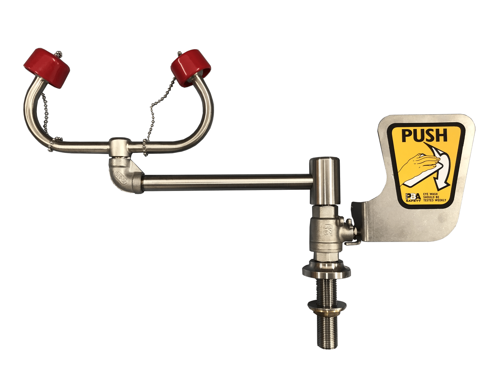Aerated Eye Wash, Over Sink, 90° Swivel, Bench Mounted